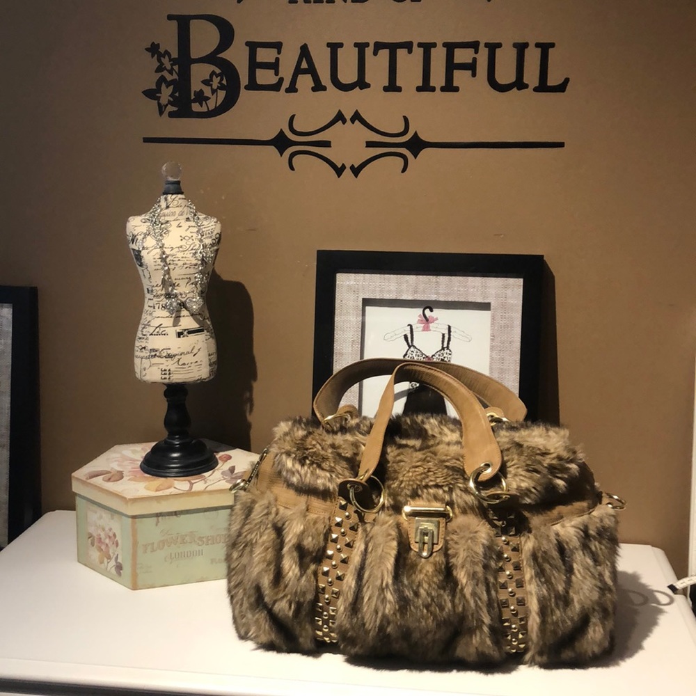 EUC Olivia and Joy Faux Fur Satchel